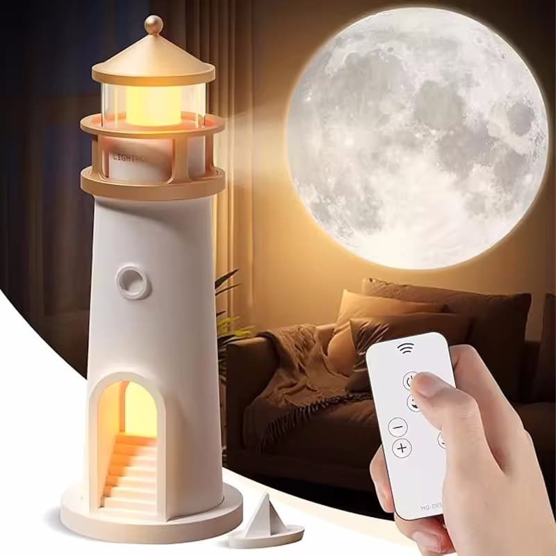 Lua Projeção Luzes Da Noite Farol Ambientais Regulável Bluetooth Música Sensor De Movimento Desktop Decoração Luz Presen