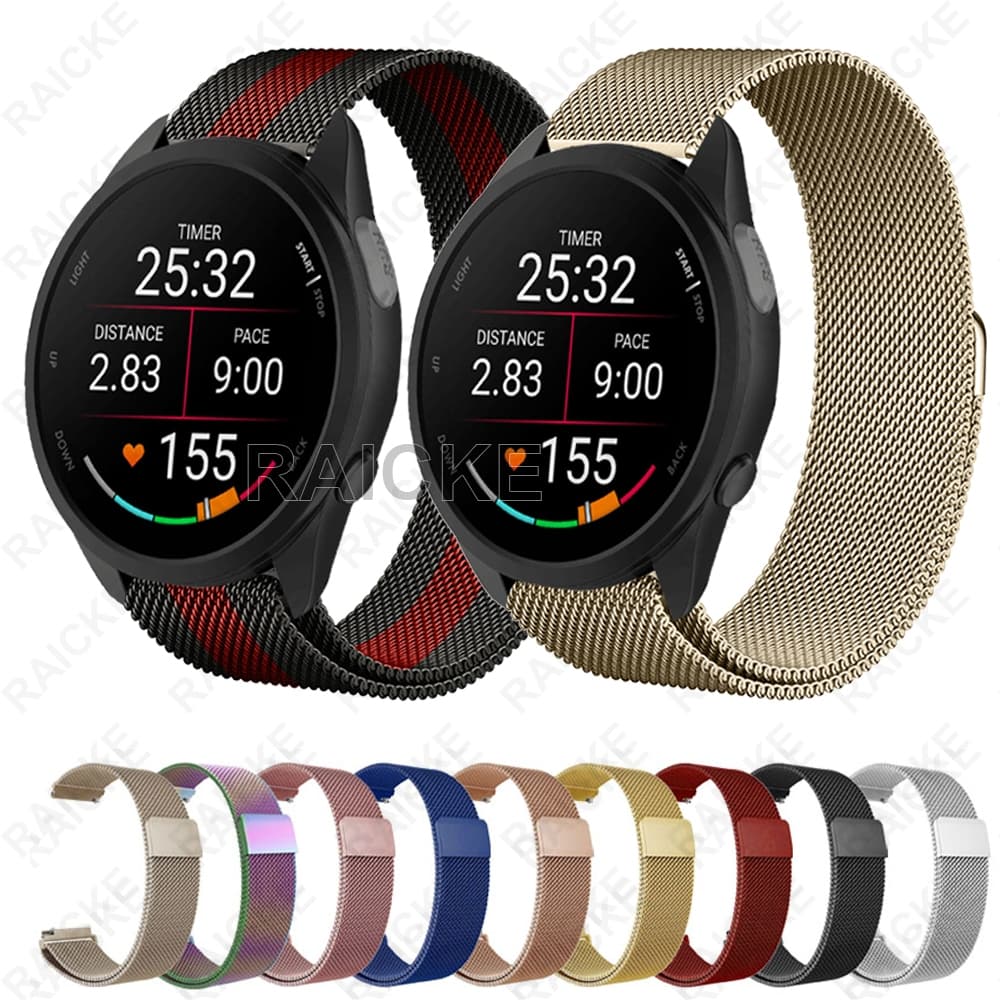 Banda de aço inoxidável Cintura de metal para Garmin vivoactive 5/6/3 Music/Forerunner 55/70/170/165/245/645/158/168/S50