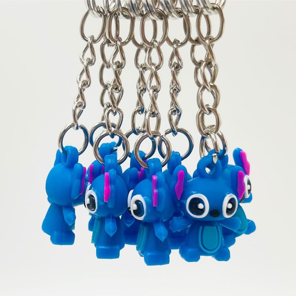 10pcs Cartoon Keyring Acrylic Keychain Stetch Bag