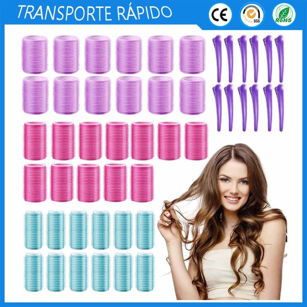Conjunto de 36 peças de ferros de ondular 25/36/44 mm com ventosa e 12 grampos de cabelo