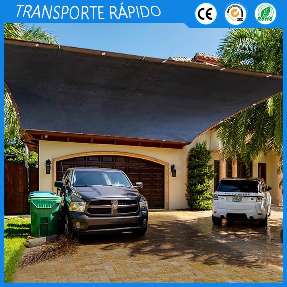 Preto ao ar livre varanda carro galpão pára-sol Net protetor solar borda perfuração quatro cantos pára-sol