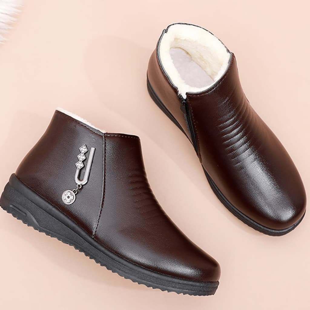 Bota Feminina De Meia E Idade  À Prova D'água , Quente  Tornozelo , Botas De Chuva Para Viagens De Negócios , Compras