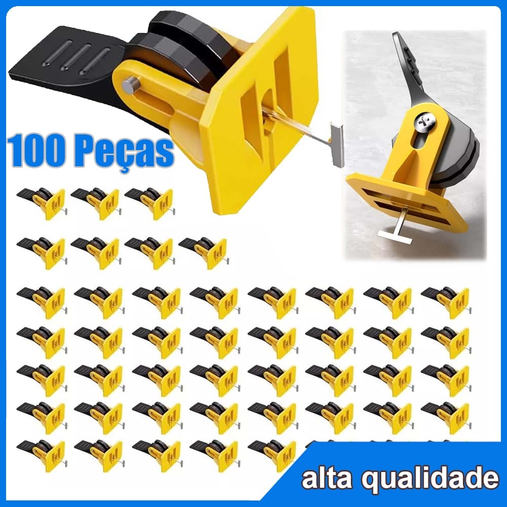 100 peças conjunto de ferramentas de nivelamento de telha reutilizável Kit de ferramentas Ajustador de ladrilhos