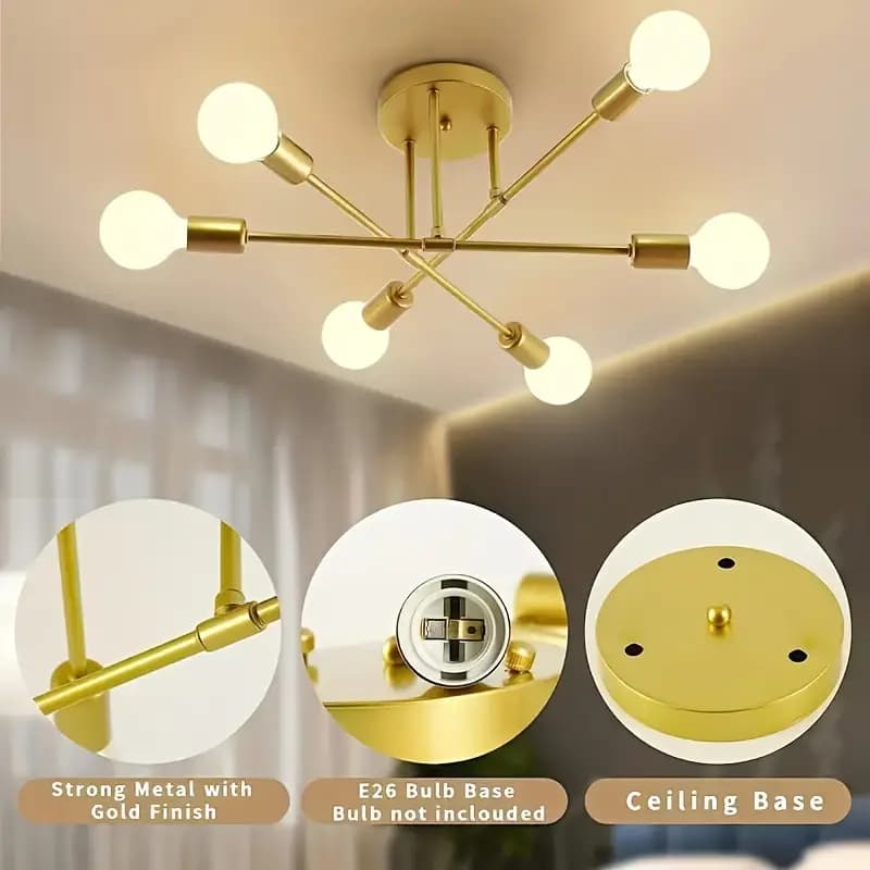 Pendente Lustre Sputnik Prêmio Plafon Para Sala de Jantar Home Office Quarto Cozinha e Comercio