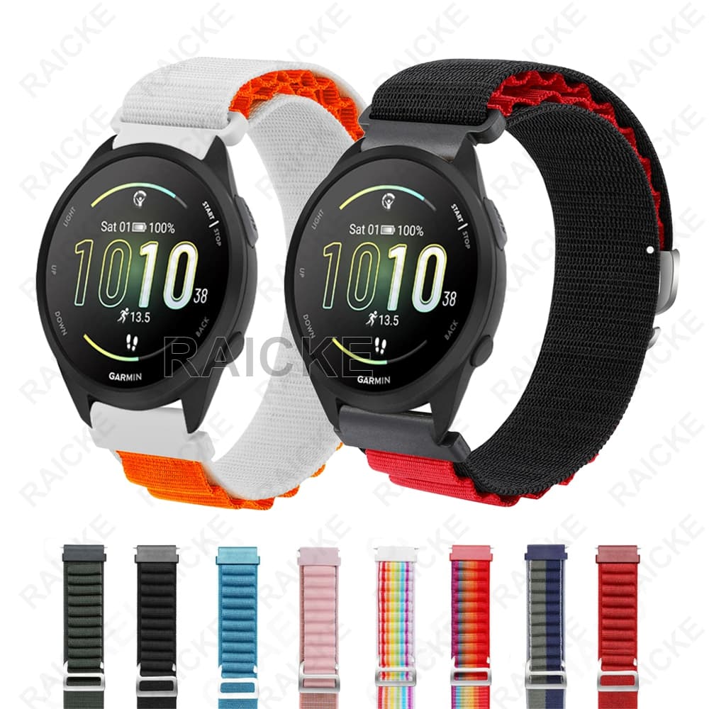 Pulseira De Nylon Respirável Para Garmin vivoactive 5 6/3 Music/Forerunner 55/70/170/165/245/645/158/168/Approach S50
