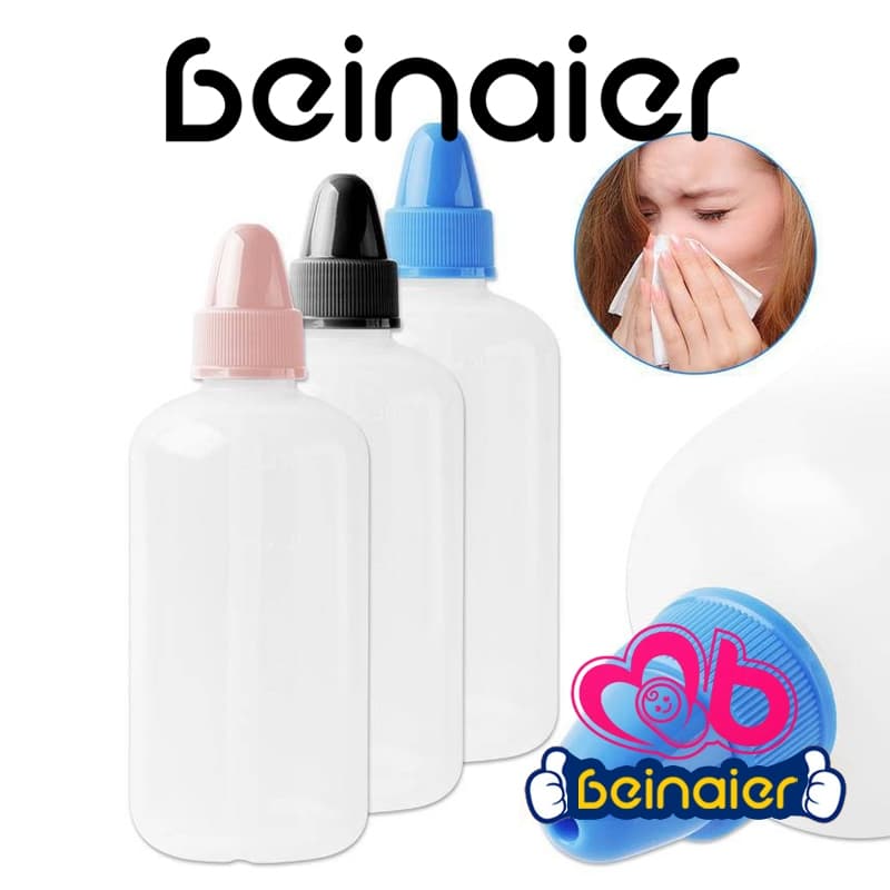 Kit2 Aspirador Nasal para Bebês Frasco 240ML, com 2 Pacotes de Sal para Lavagem Nasal