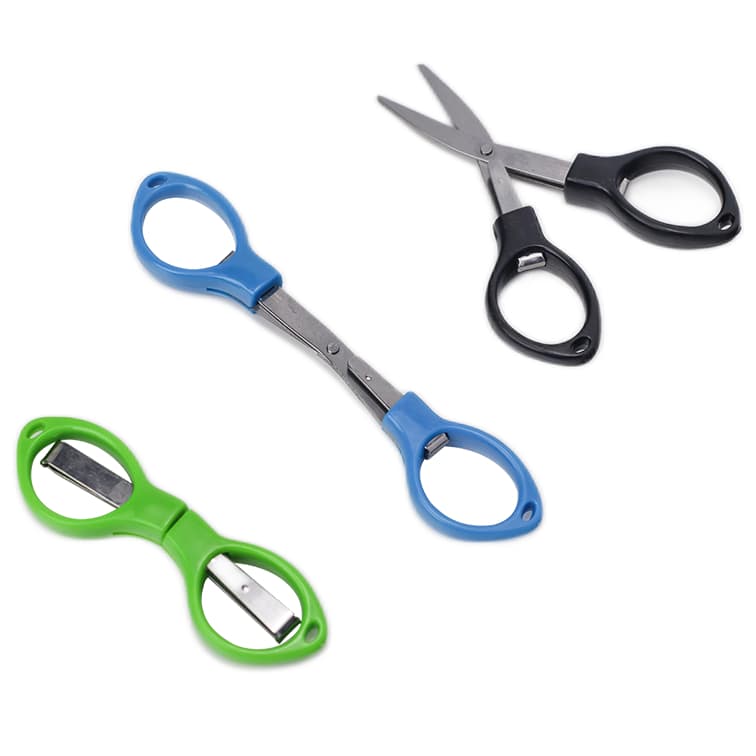 Mini Tesoura Dobrável De Liga De Zinco Multifuncional Elástica Em Formato De 8 Para Corte De Papel E Pesca Viagens