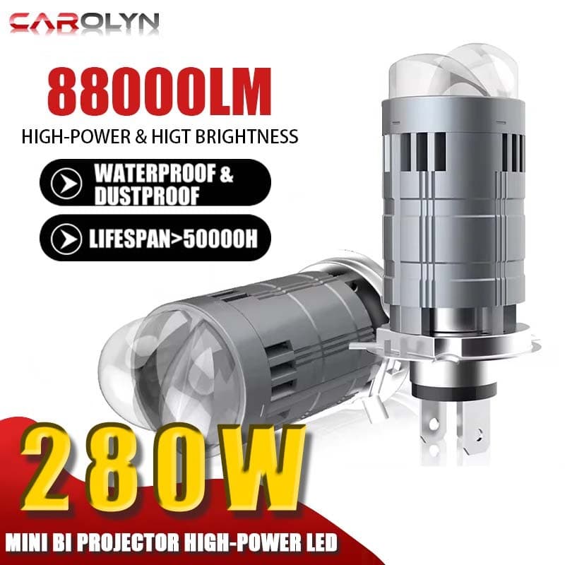 carolyn H4 Bi Mini LED Lente Do Projetor Lâmpada Carro EMC Farol Automático Turbo Lâmpadas Canbus Plug and Play Dupla Mo
