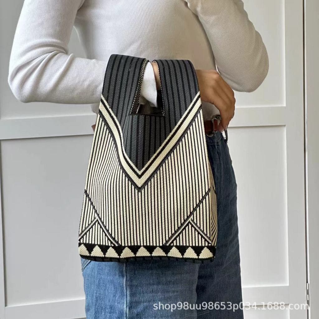 Bolsa de Tricô Feminina | Handbag Moda Verão | Bolsa de Praia, Festa, Casual | Artesanal, Leve e Resistente | Frete Grát