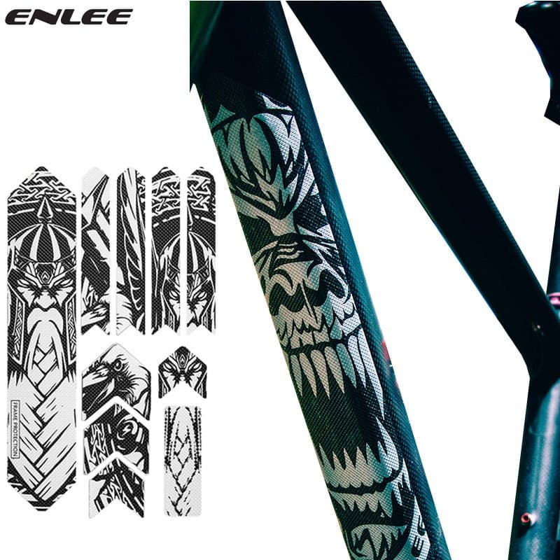 ENLEE Adesivo De Proteção Para Quadro De Bicicleta MTB 3D , Protetor De Contra Arranhões , Removível De Estrada , Faça V