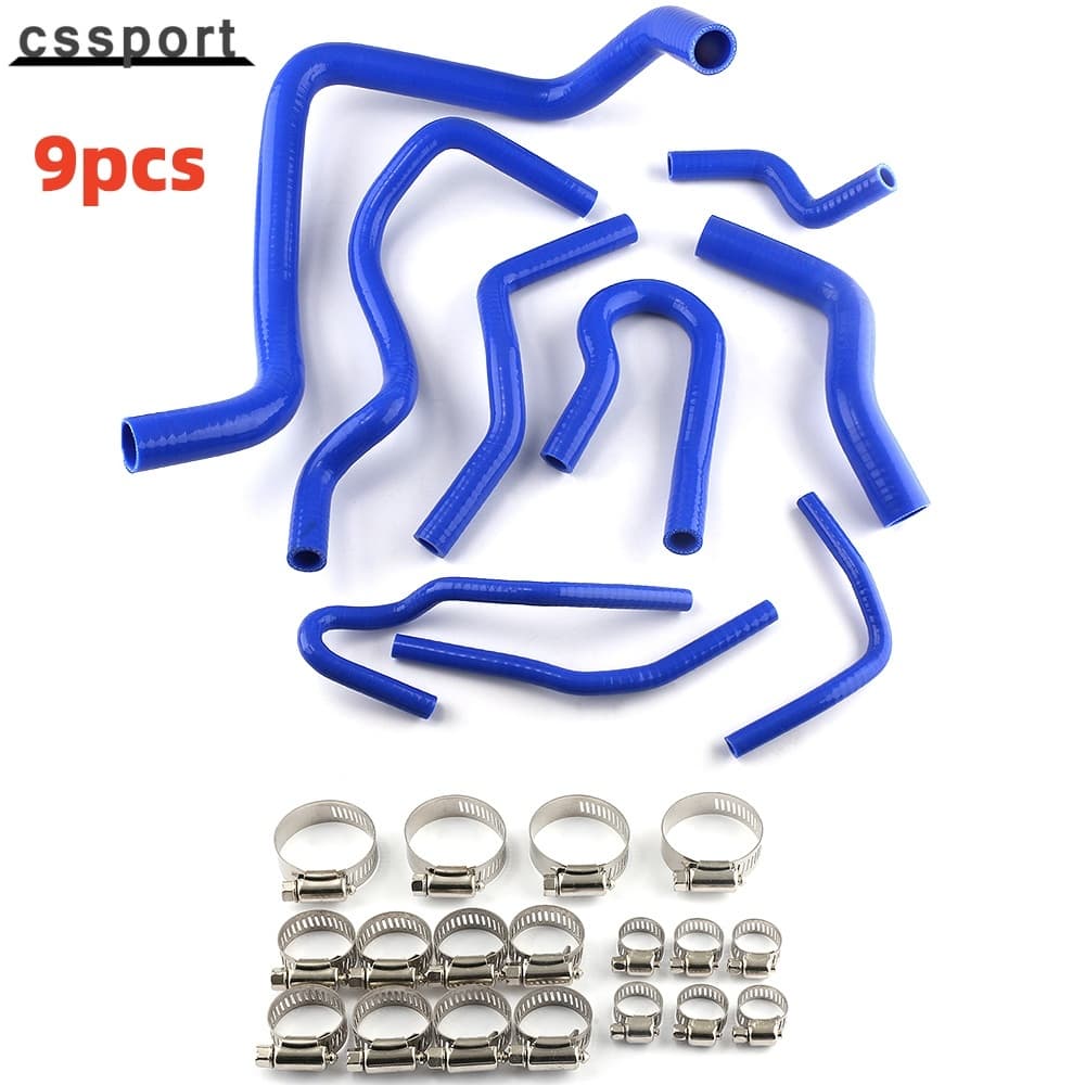9pcs Kit De Mangueira De Radiador Automático De Silicone Vermelho Para Civic D15 D16 SOHC EG/EK 1992-2000