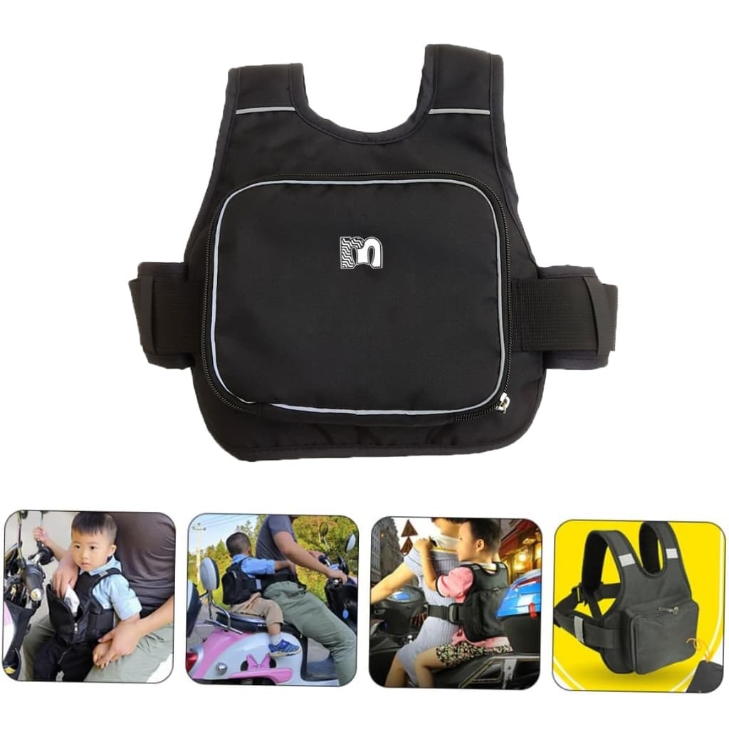 Colete Cinto De Segurança Infantil Para Andar Moto Criança Arnês de bolsa de armazenamento portátil