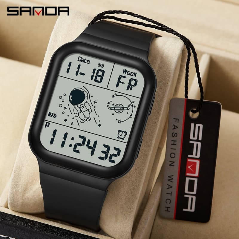 SANDA 6052 Moda Masculina Relógios Relógio De Pulso Digital 50M À Prova D'água Esportes Casual Para Masculino