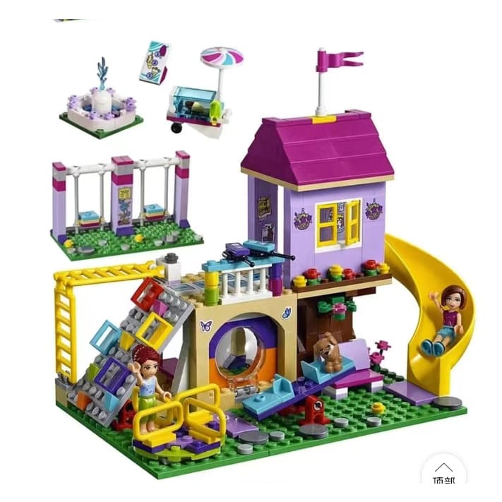 343 pçs menina amigos série compatível Lego diversão Plaza Elsa gelo neve castelo montado bloco de construção brinquedo