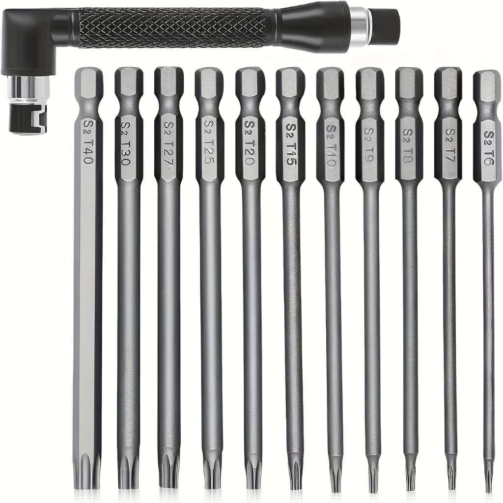 kit 11 chaves bits torx 100mm Compatíveis com parafusadeiras, chaves manuais e elétricas
