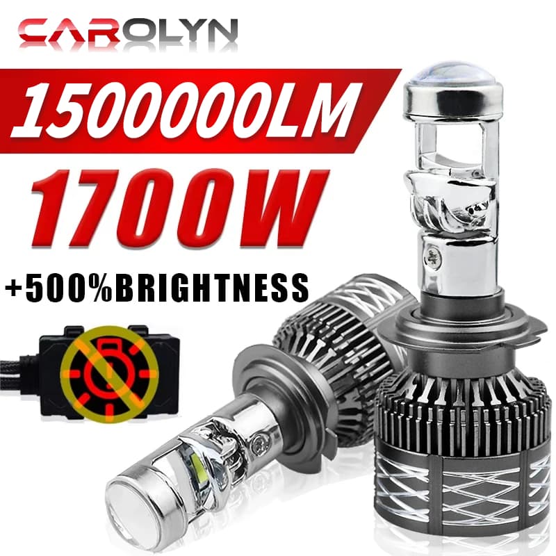 Lente Do Projetor De Faróis Bi LED H7 H4 1500000LM H11 9005 HB3 9006 HB4 H8 H9 Turbo Canbus LHD Feixe Alto/Baixo Com Ven