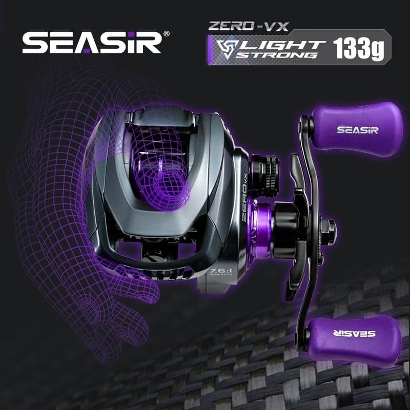 Seasir ZERO-VX 133g BFS Carretel De Pesca De Arremesso Ultraleve 7.6 : 1 Relação De Engrenagem De Alta Velocidade 6 + 1B