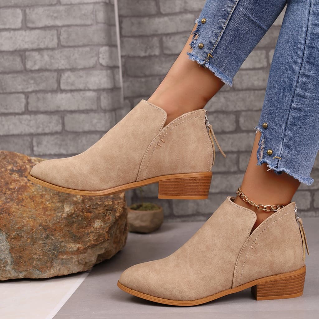 Botas Femininas Curtas Detalhes De Camurça Venda original