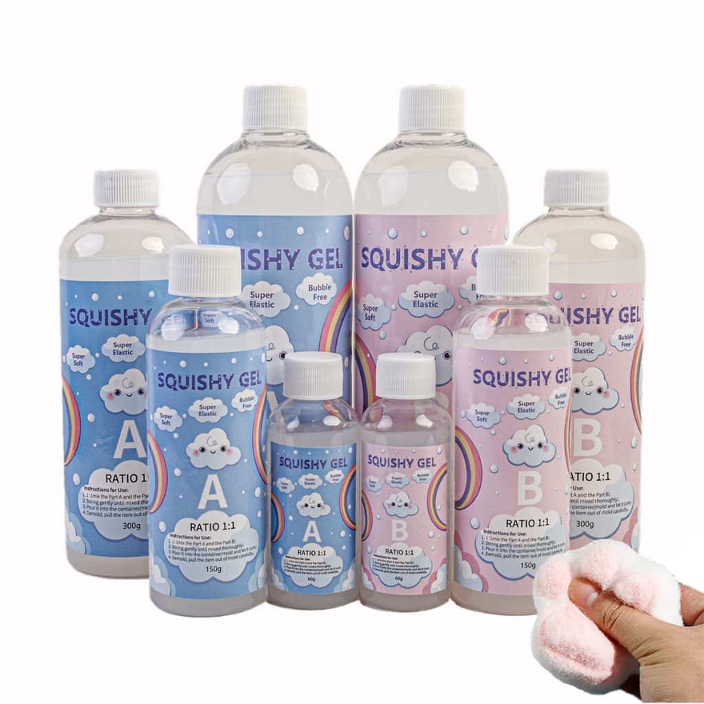 Cola De Resina Líquida Macia De Gel Mole Para 60/300/600/1000g Moldagem Brinquedos De Descompressão Presentes De Anivers