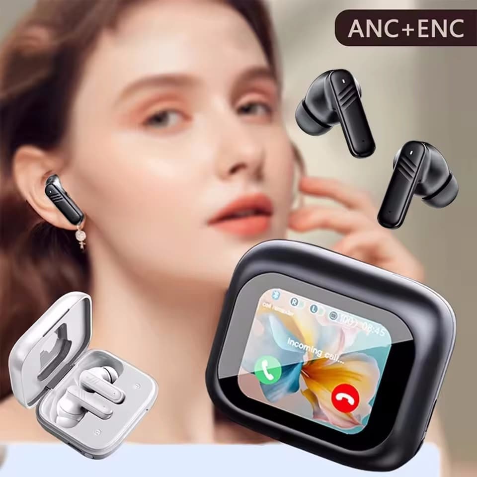 Novo Tela De Toque Completa Fones De Ouvido ANC Bluetooth 5.4 Cancelamento De Ruído Estéreo De Alta Fidelidade Sem Fio I