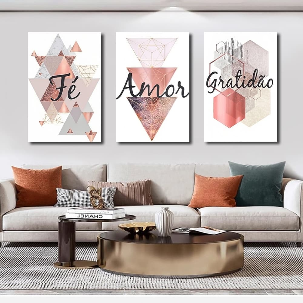 Quadros Decorativos Frases Motivacionais Amor Fé Gratidão Alta Qualidade Escritório Sala Quarto Varios modelos