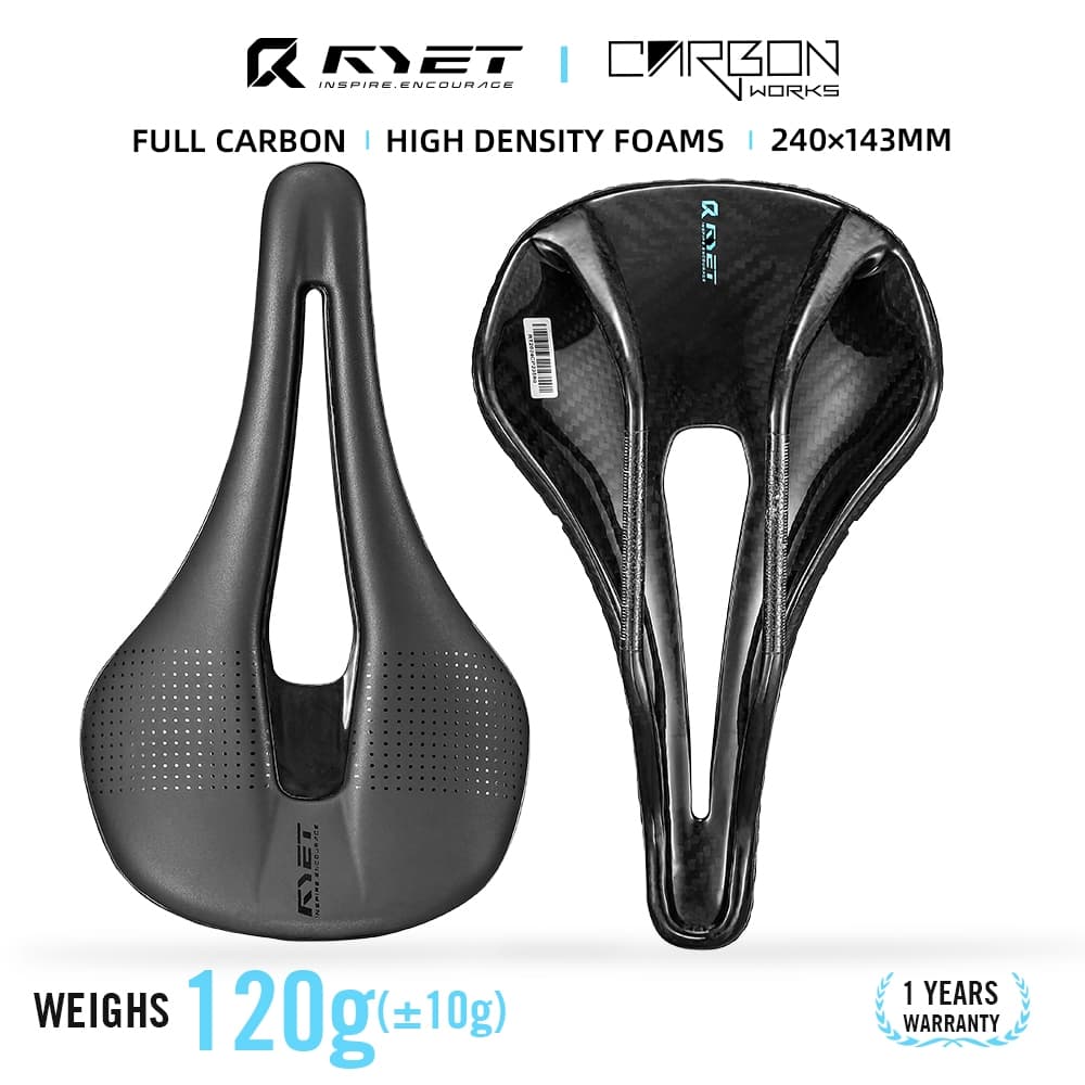 Estoque Pronto ! RYET 3D Impresso Selim De Bicicleta De Carbono Completo 240mm * 143mm 7 * 9mm EVA Para MTB Cascalho Ass