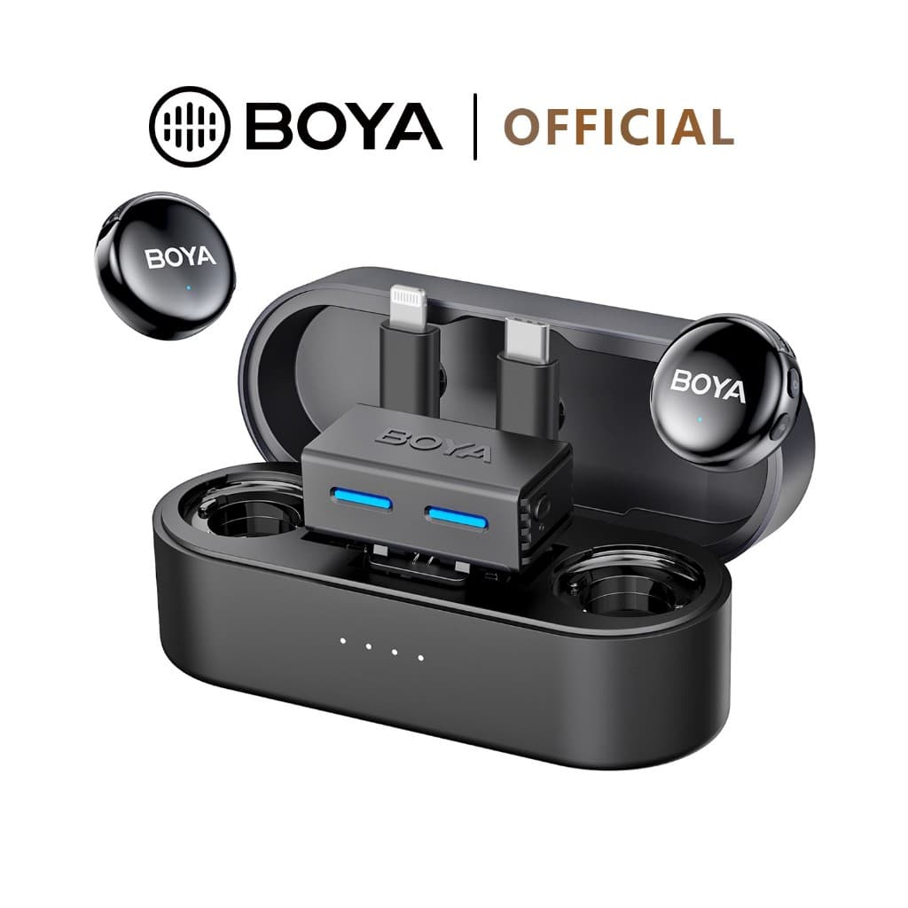 BOYA BOYALINK 3 microfone sem fio profissional Mini Microfone de Lapela Tipo Botão com IA