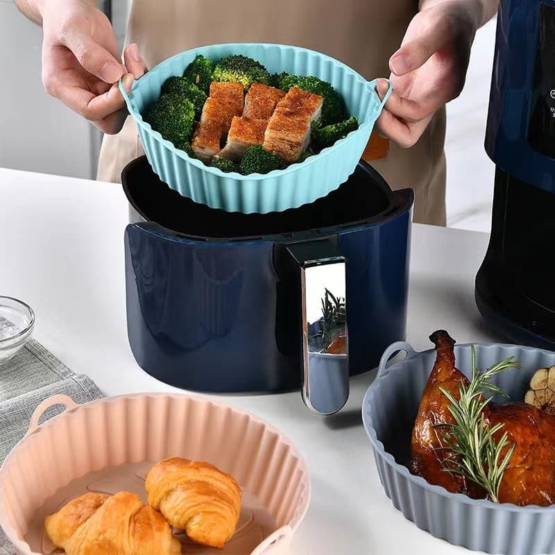 fritadeira Assadeira forma de Silicone Em Flexível Lavável forno e microondas