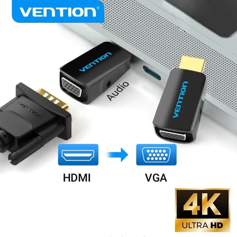 Vention Adaptador HDMI Para VGA Com Áudio Banhado A Ouro 1080P Conversor PC TV Xbox Laptop Projetor