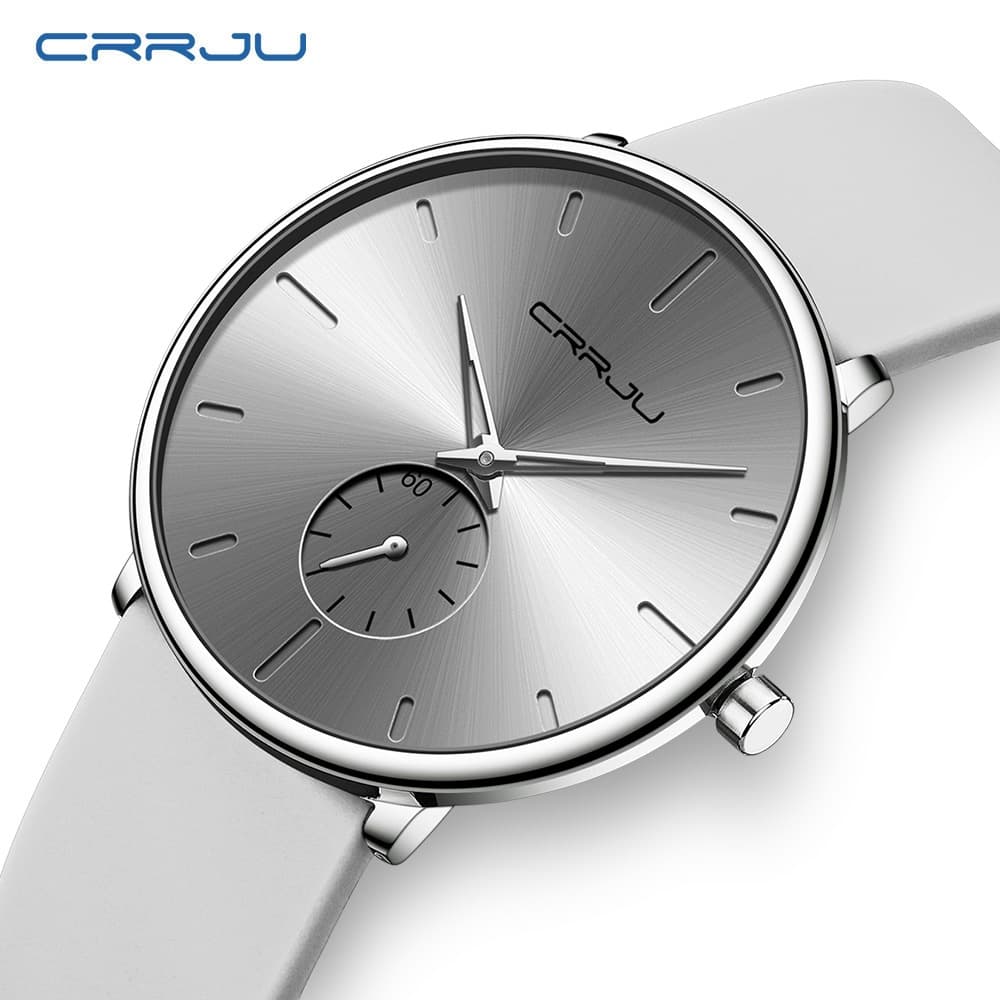 CRRJU Relógio Masculino Moda Clássico Simples Mostrador Pulseira De Silicone Casual Esportes Rua Quartzo À Prova D'água