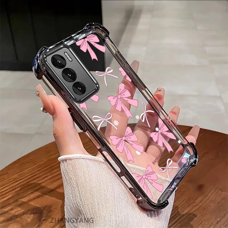 Capa Para Realme C75 De Alta Definição Transparente Quatro Cantos Absorvente De Choque Galvanizado De Telefone Arco Esté