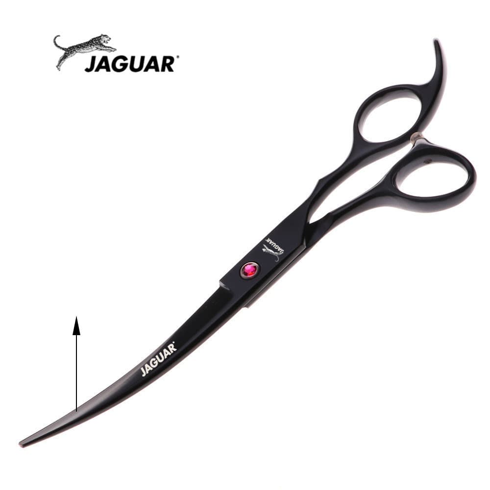 JAGUAR Tesoura Para Animais De Estimação 7 " Curva Cima Cuidados Com Preta Profissional Barbeiro Usando Cães E Gatos