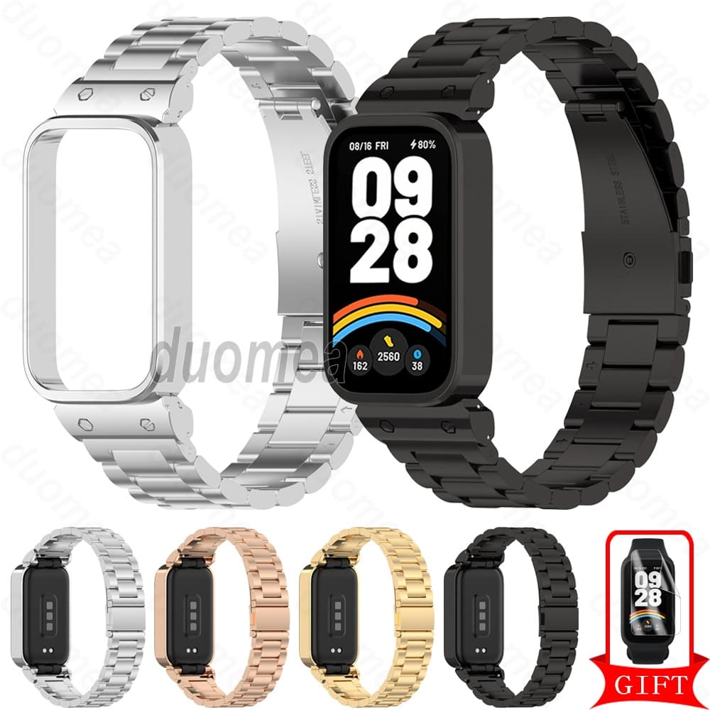 Pulseira De Aço Inoxidável , Metal , Acessórios Para Xiaomi Smart Band 9 8 Active / Redmi Smart Band 2 3