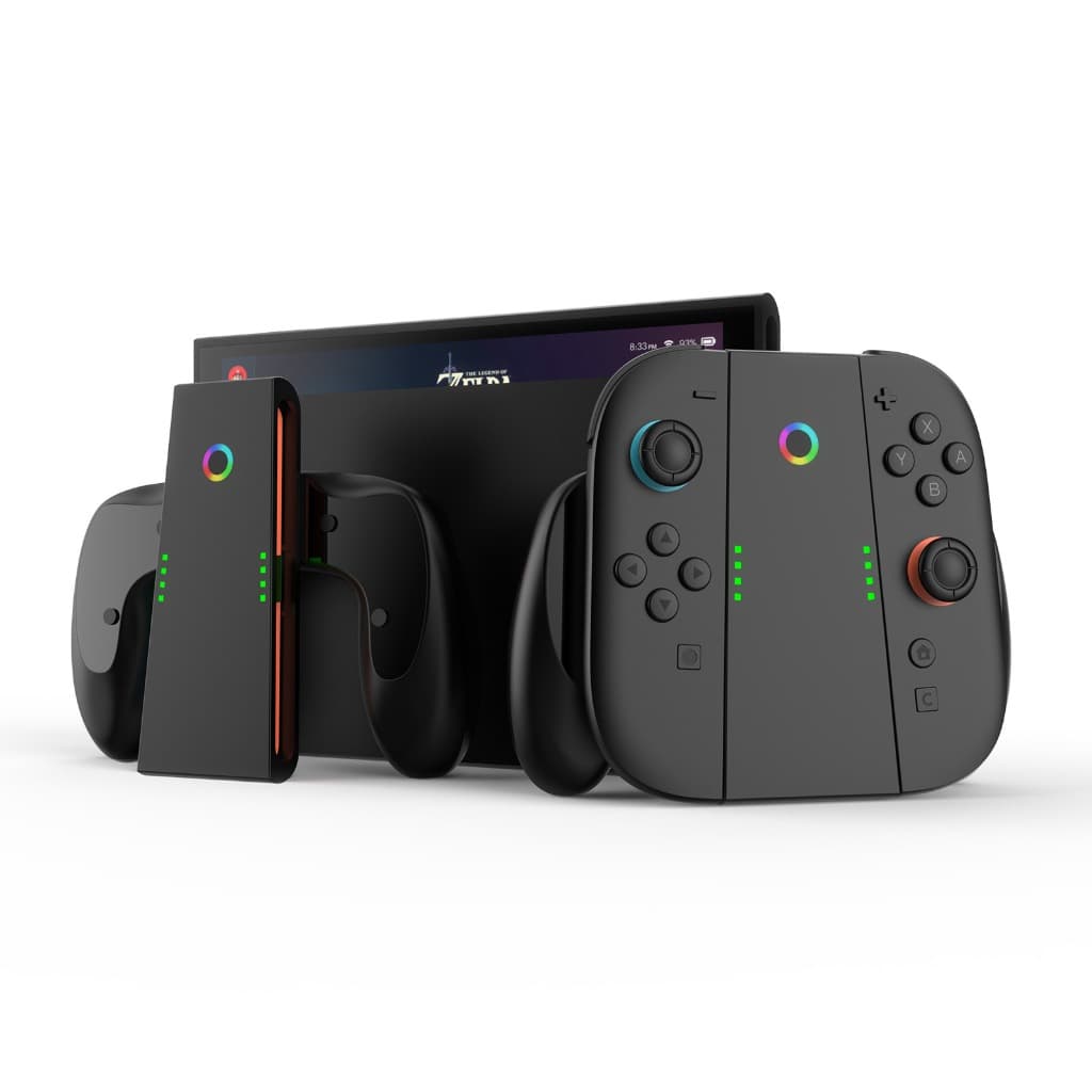 JYS Grip de Carregamento RGB para Nintendo Switch 2 Joy-Con - Preto