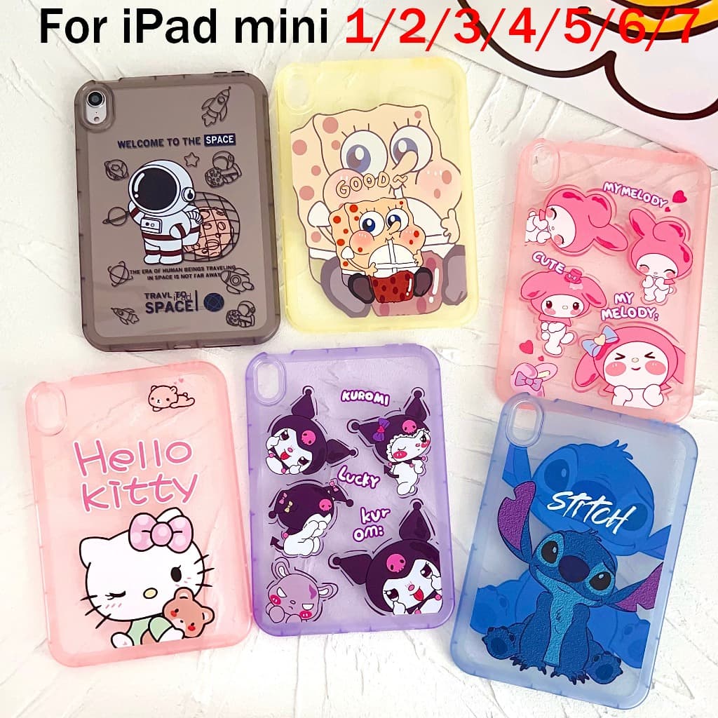 Para iPad mini 1 2 3 4 5 6 mini 7(A17 Pro) 7.9'' 8.3'' Bonito Dos Desenhos Animados Antiderrapante TPU Tablet Capa