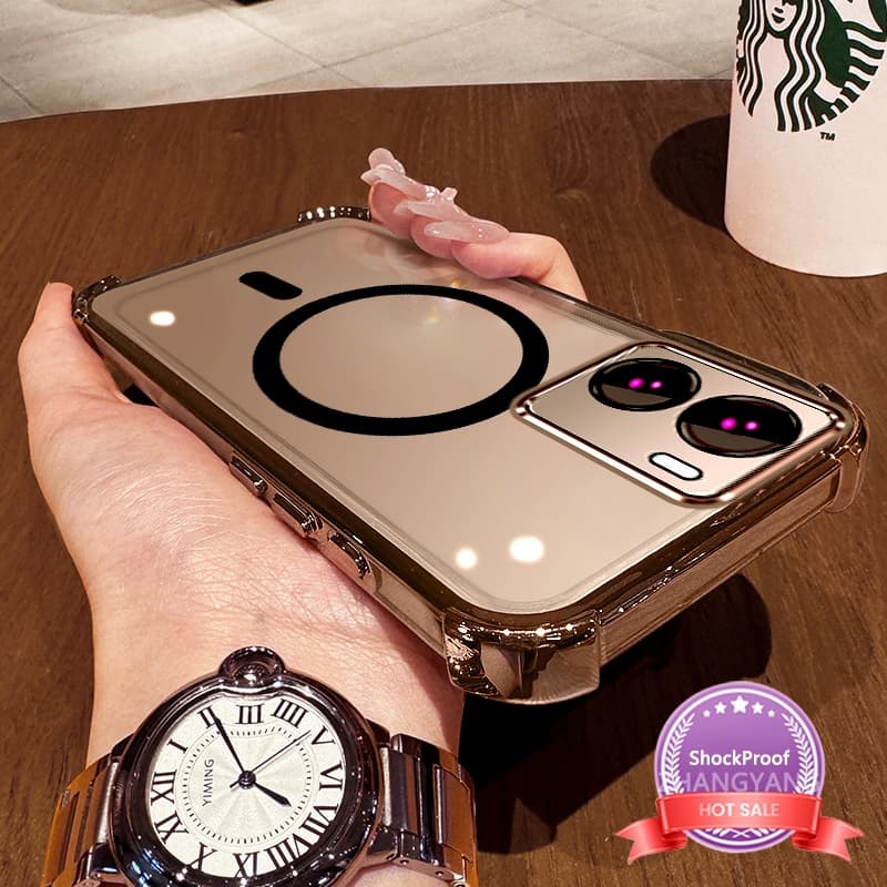 Capa Para POCO X7 Pro Galvanizada , À Prova De Choque , silicone , Com design De Anel De Sucção Magnética Simples , Esté