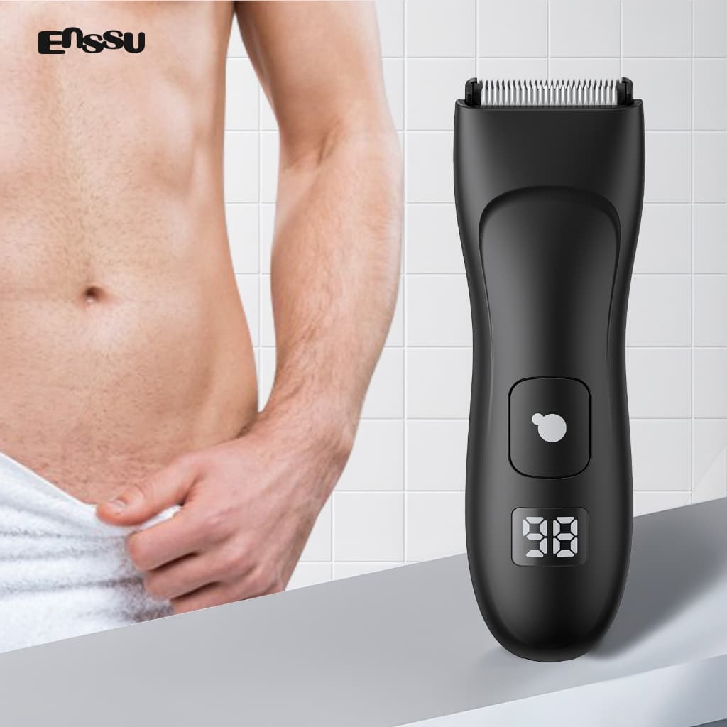 Aparador de Pelos Masculino Sem Fio – Recarregável USB, LED, À Prova D'Água, Uso Profissional
