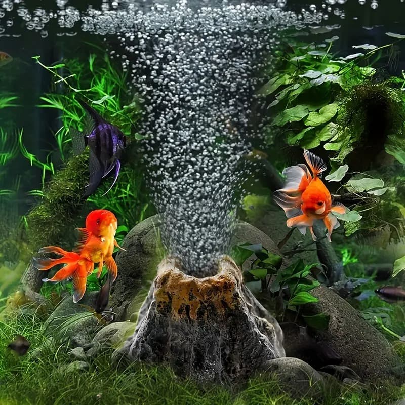 Pedra De Bolha De Vulcão De Aquário-Acessórios De Oxigenação De Decoração De Tanque De Peixes Pequenos , Borbulhador
