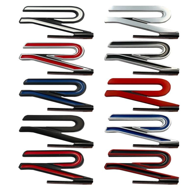 3D Metal R Logotipo Emblema Grade Dianteira Do Carro Adesivo Para Volkswagen CC Rline Polo Golf MK8 Touareg Passat Magot