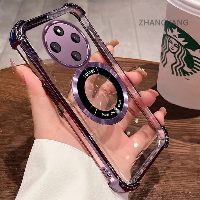 Capa Para Redmi 14C , À Prova De Choque , Galvanizada , Transparente , De Alta Definição , Estética , design De Sucção M