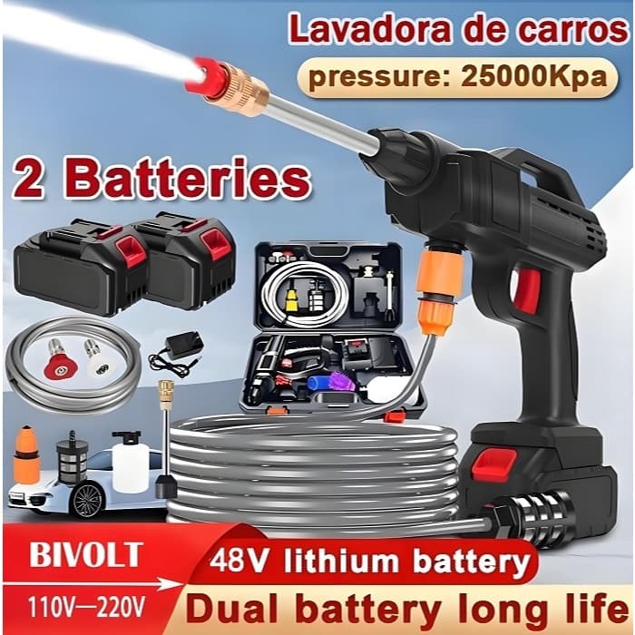 Lavadora de Alta Pressão Portátil Profissional Sem Fio Recarregável Original Envio Imediato