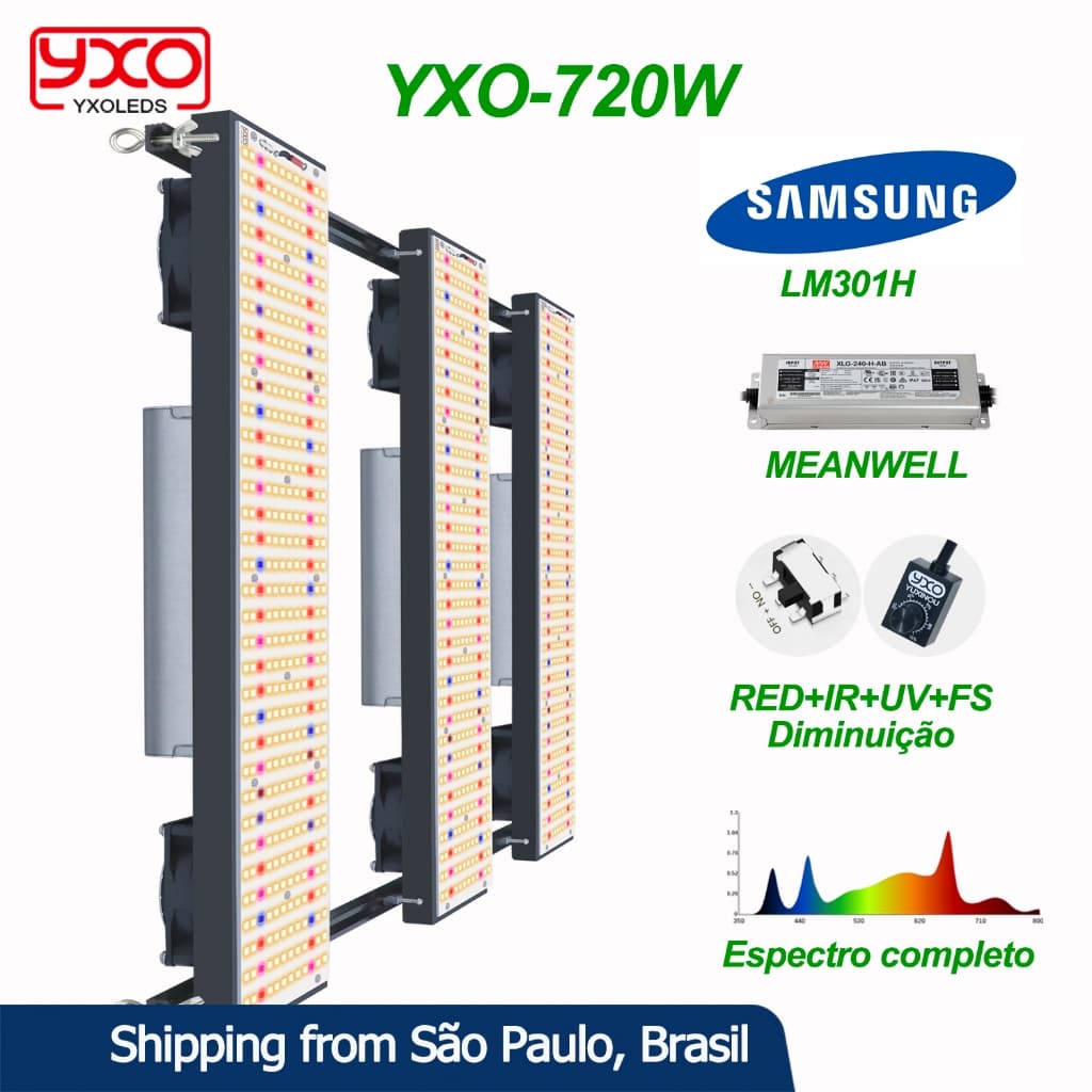 luminaria LED grow 720W SamsungLM301H UVIR  LED Crescem De Luz Dimerizável Luzes De Plantas Internas estufa grow cultivo