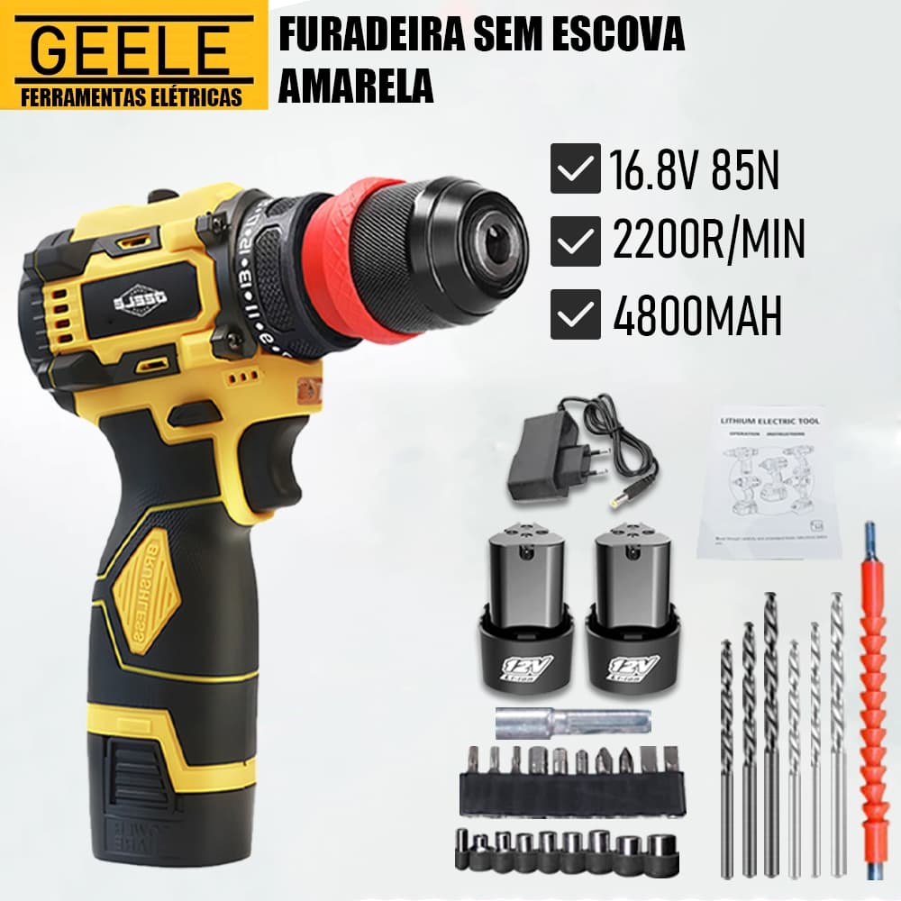 parafusadeira a bateria de impacto 3/8"  18V 2 Baterias e acessórios GEELE