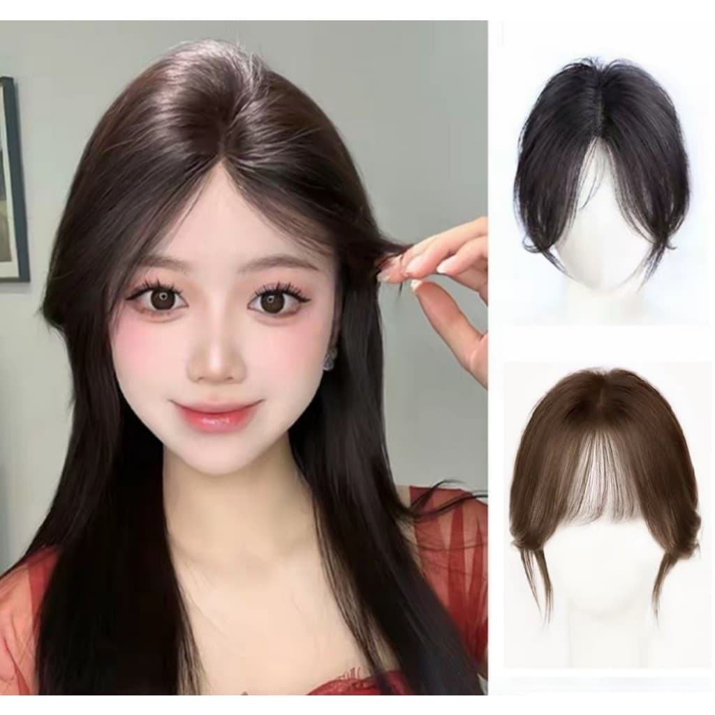 Artigo decorativo de Cabelo Topo Cabeça Renda Frontal 7×10cm Sem Rastro 100% Cabelo Humano Cobertura 25cm