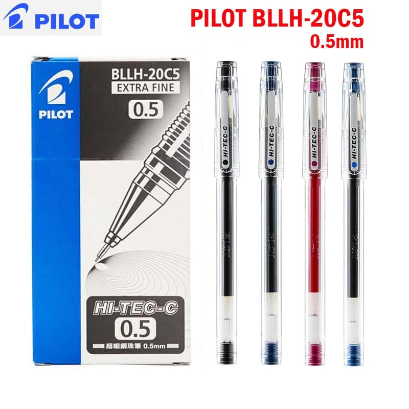 1 Unidade Caneta Tinteiro Japonesa Pilot BLLH-20C5 0.5 Mm HITAM HI-TEC-C