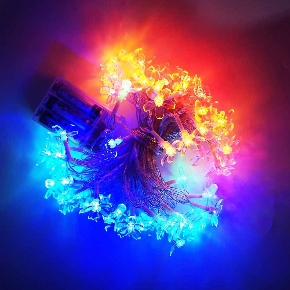 10m Flor De Cerejeira Fada LED Luz Corda Alimentado Por Bateria Guirlanda Cristal Sala Casamento Decoração Natal Ilumina