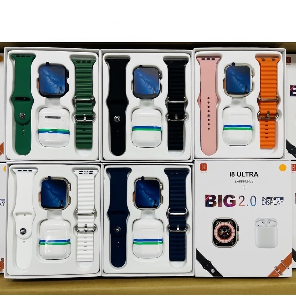Smartwatch Caixa De Presente i8 Ultra Relógio Inteligente Com TWS Bluetooth Fone De Ouvido Chamada Carregador Sem Fio Ra