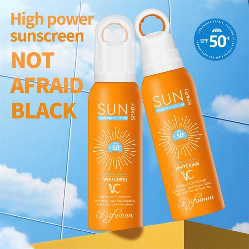 Spray protetor solar de verão Creme protetor solar refrescante e não gorduroso 50+++Spray protetor solar