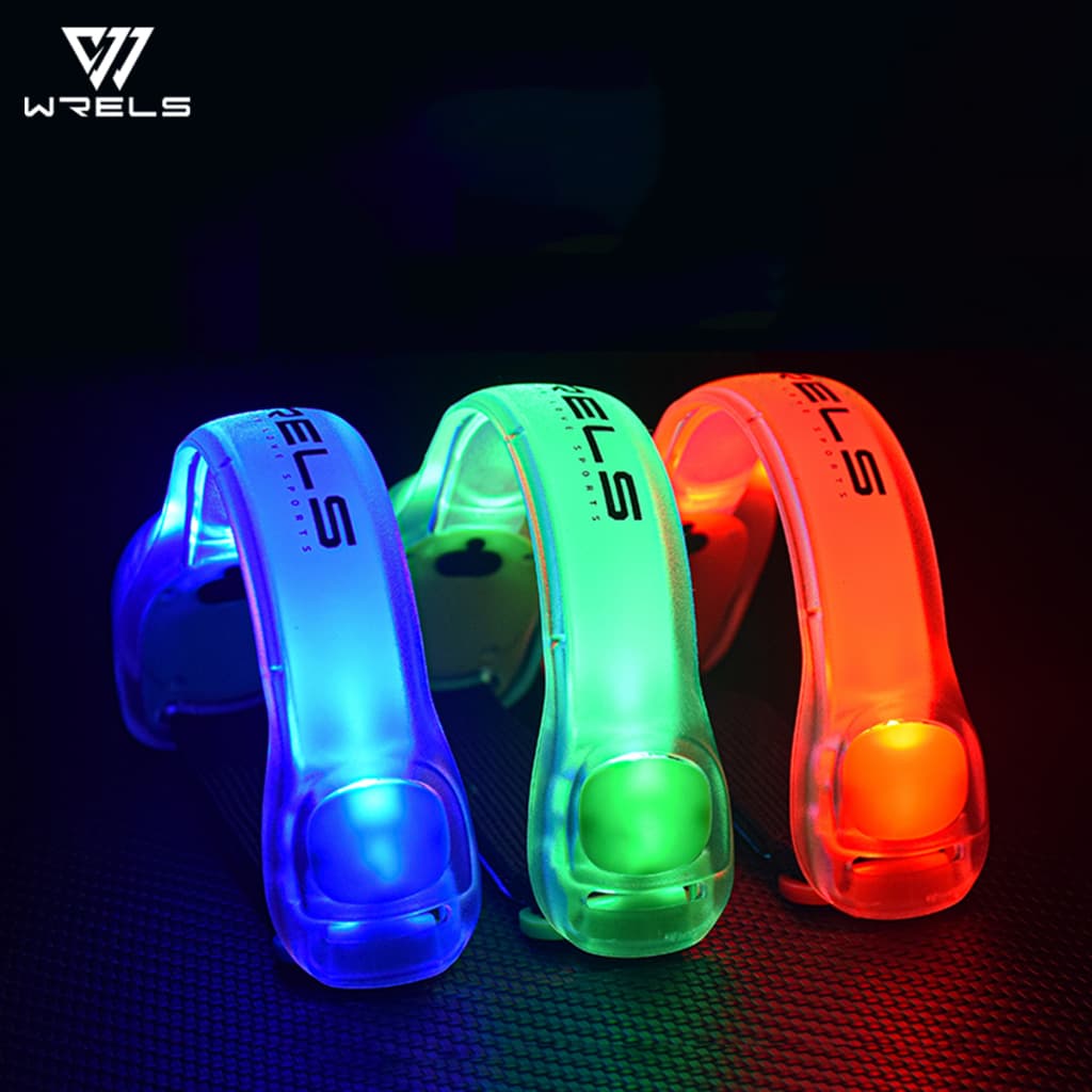 Braçadeira De Corrida Noturna WRELS LED Luz Esportes Ao Ar Livre Aviso De Segurança Recarregável USB