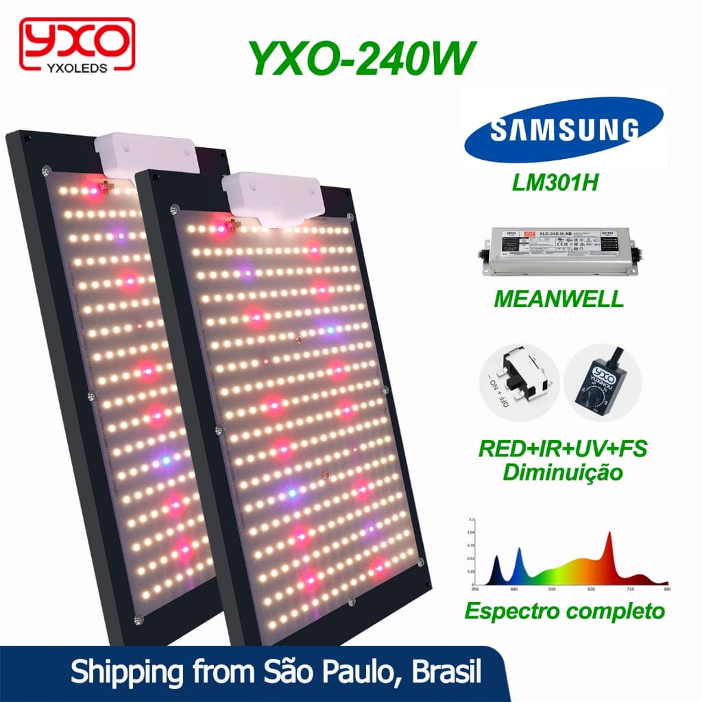 240W LED grow light 220V 110V SamsungLM301H Meanwell driver Dimerizável UV+ IR Ajustável Luzes De Plantas Internas